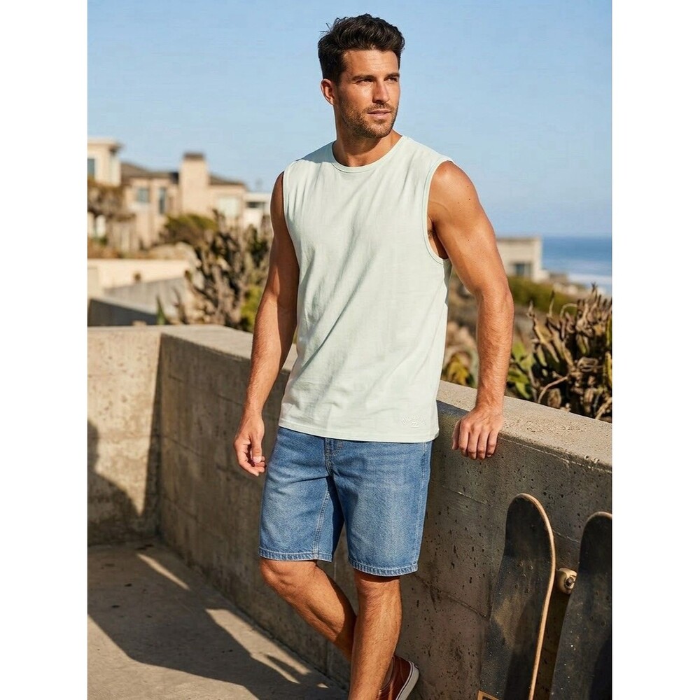 Billabong Mens Tank Top Shirt 3XLT Big Tall Mint Green Cotton Sleeveless NWT